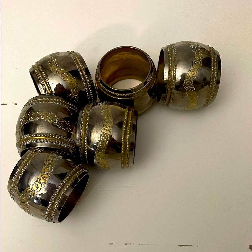 Vintage Elegant Gold & Silver Napkin Rings